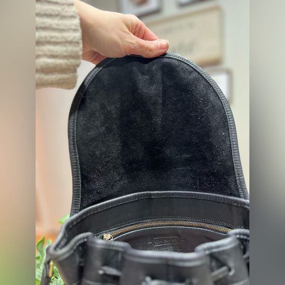 AUTHENTIC Vintage Coach Black Leather Drawstring Shoulder Pouch - 4025 - Picture 7 of 10